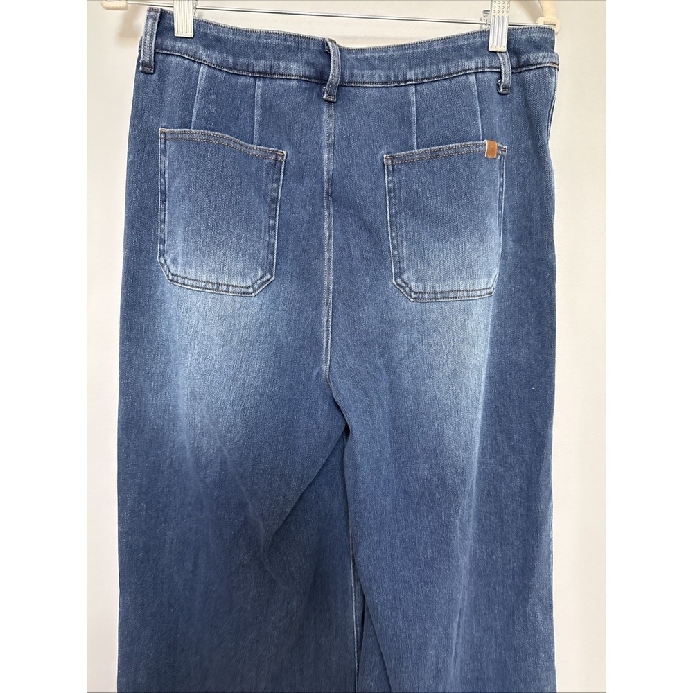 Halara Flex High Waisted Tummy Control Wide Leg Casual Blue Jeans Size Petite L - Picture 16 of 16